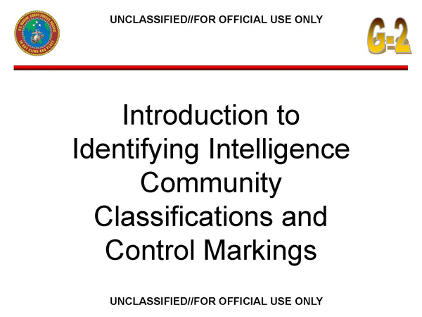 Unclassified Fouo Marking