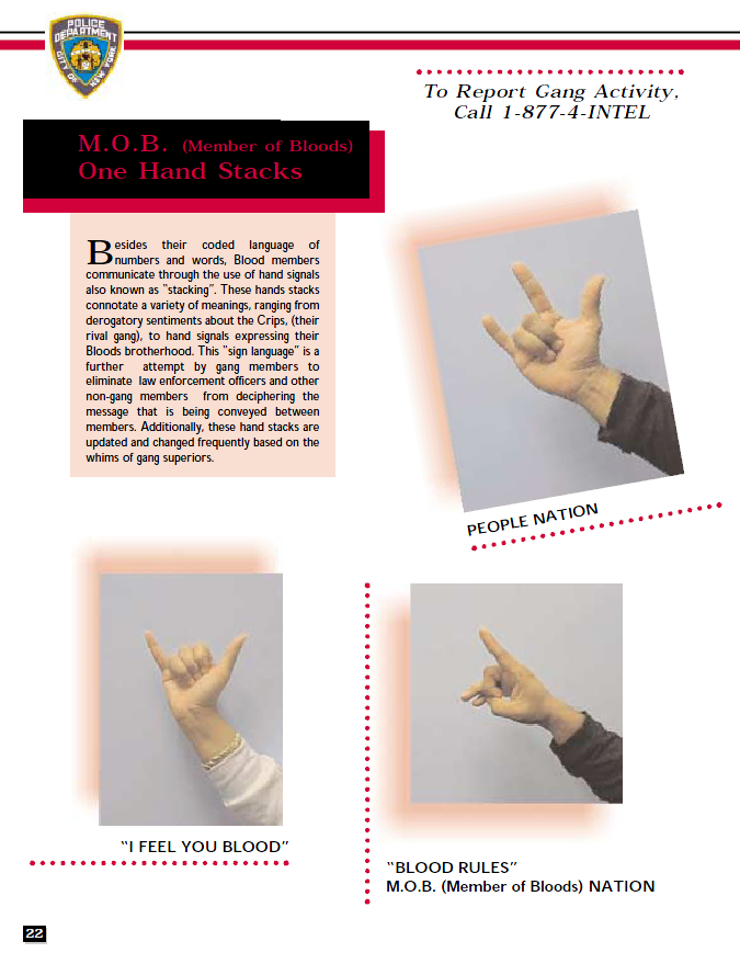 blood hand signs