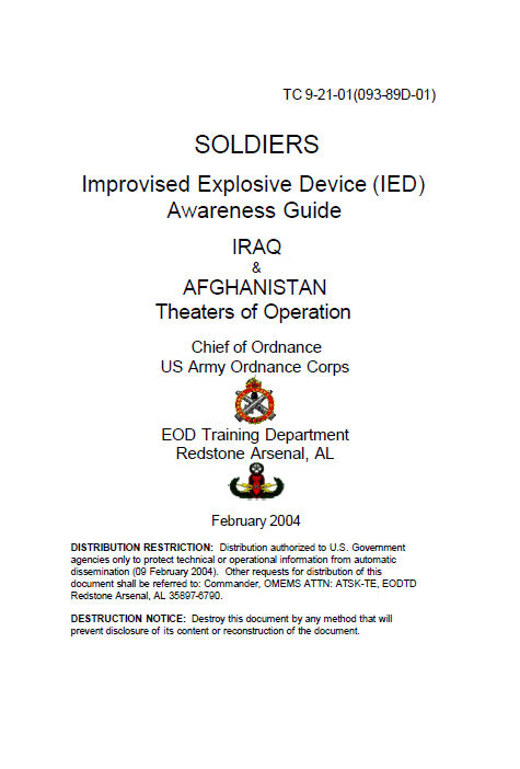 U.S. Army Improvised Explosive Device (IED) Awareness Guide Iraq