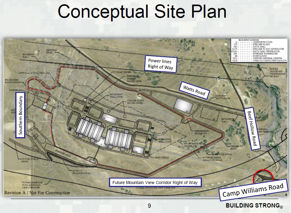 Utah Data Center site layout from a U.S. Army Corps of Engineers brief ...