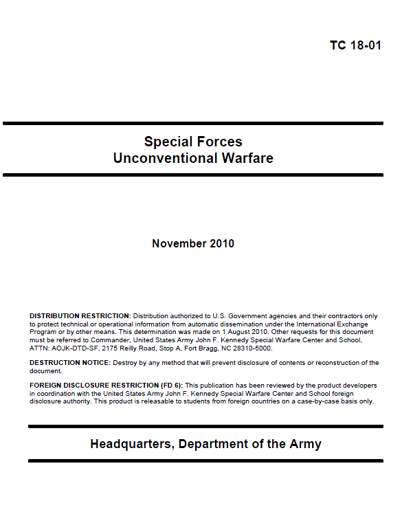 U.S. Army Special Forces Unconventional Warfare Training Manual