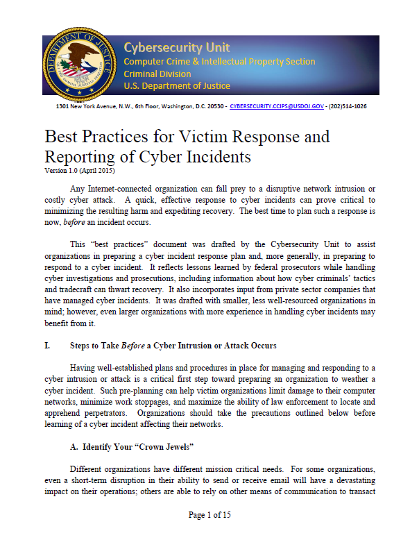 DoJ-CyberResponseBestPractices