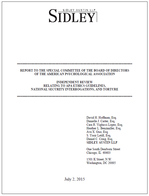 American Psychological Association Review Of Ethical Guidelines Interrogations And Torture Public Intelligence