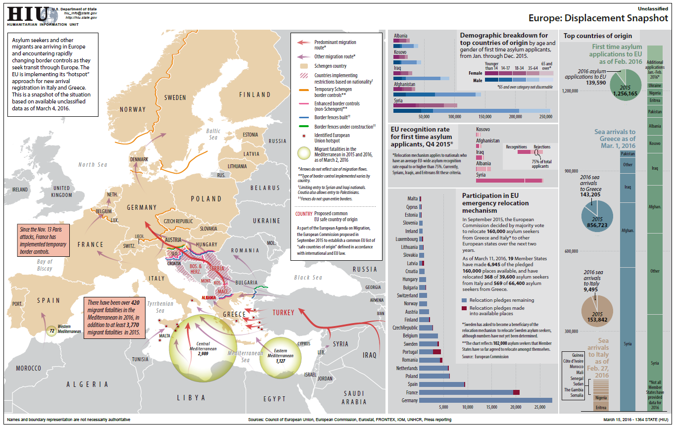 Syrian Refugee Us Map U.S. State Department Iraq Syria Refugee Crisis in Europe Map 